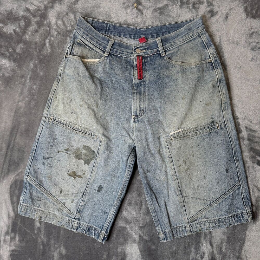 Vintage Y2K Rough Rider Jean Short Multi Pocket Size 34 Baggy